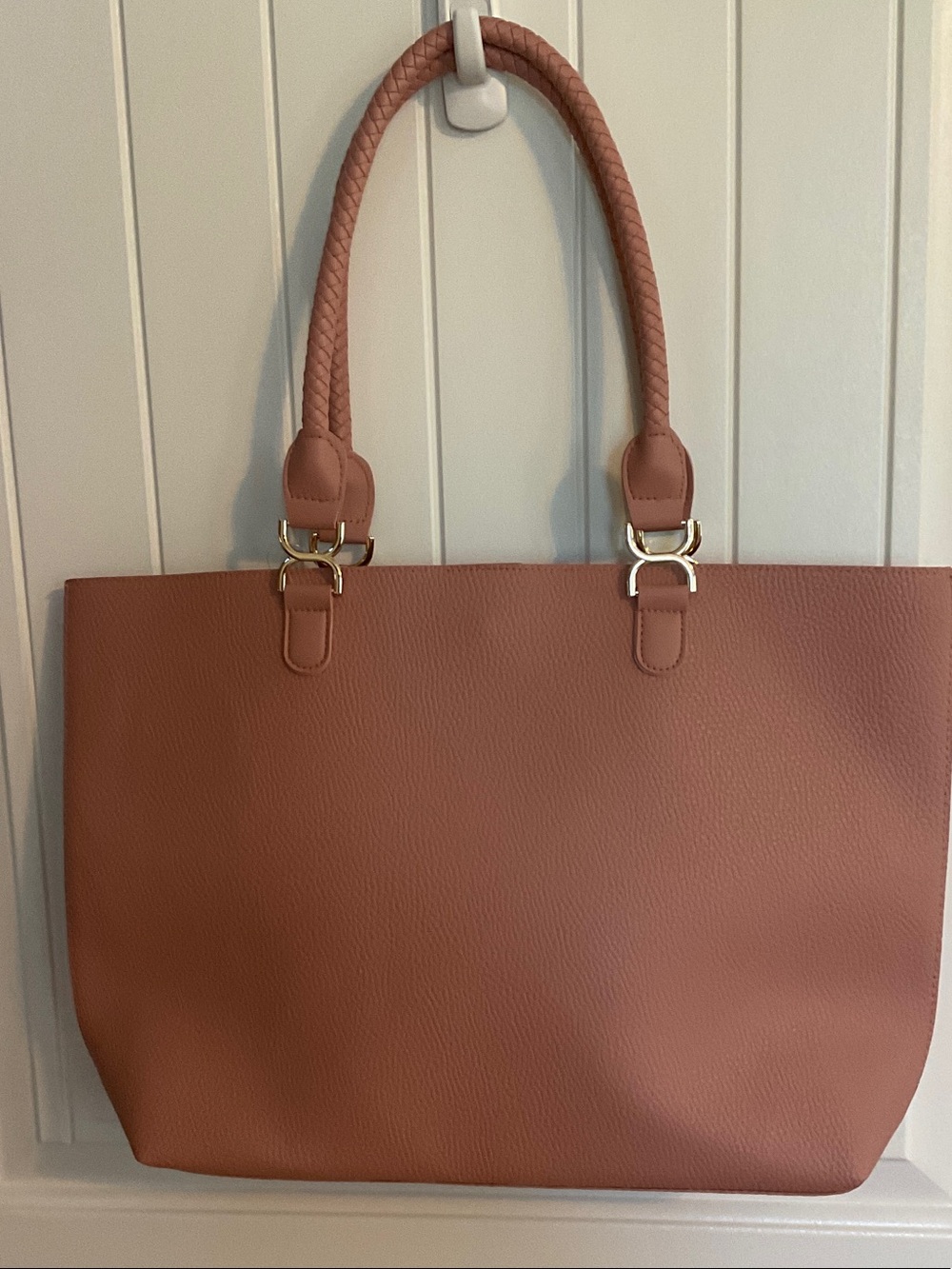 Ulta Beauty Braided-Handle Tote in Dusty Rose